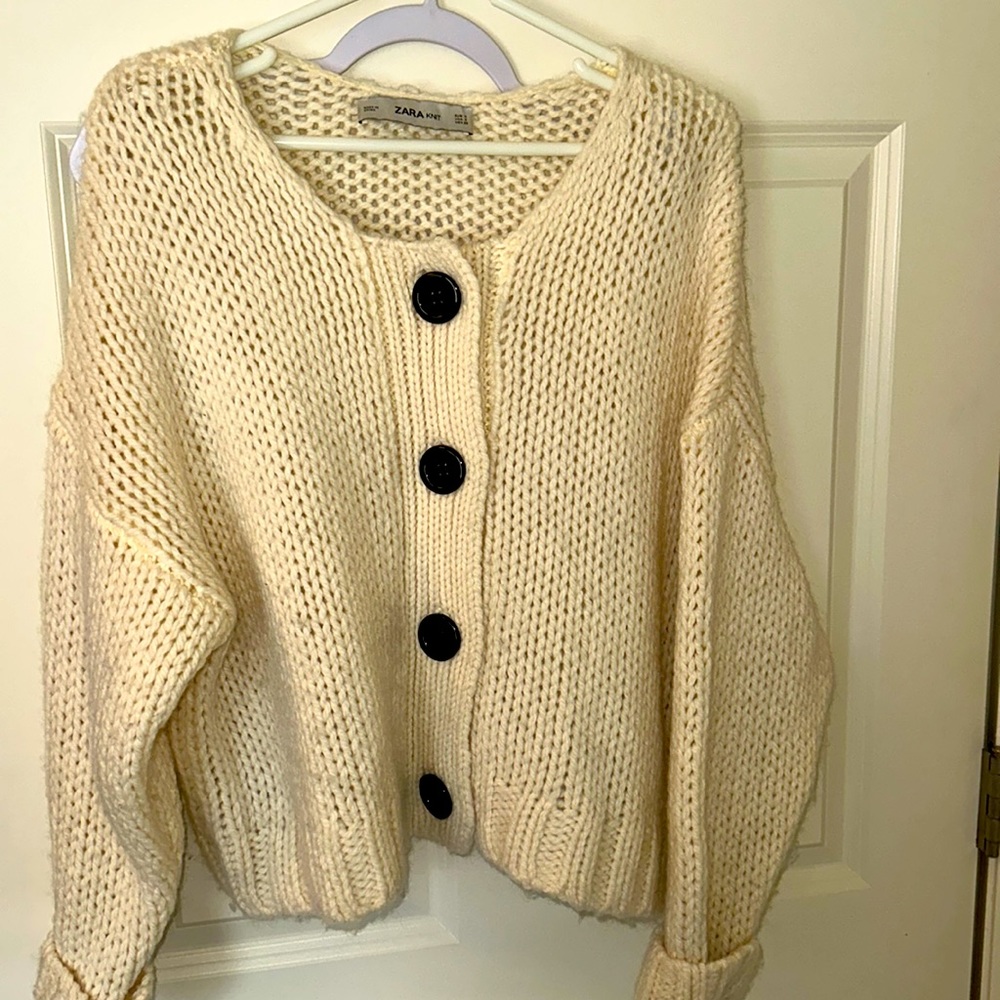 Zara oversized sweater with big buttons
